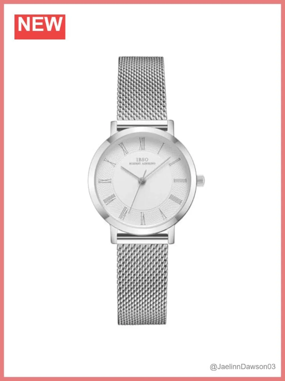 Ladies Stainless Steel Quartz Wristwatch Waterproof Mesh Bracelet Analog Watch